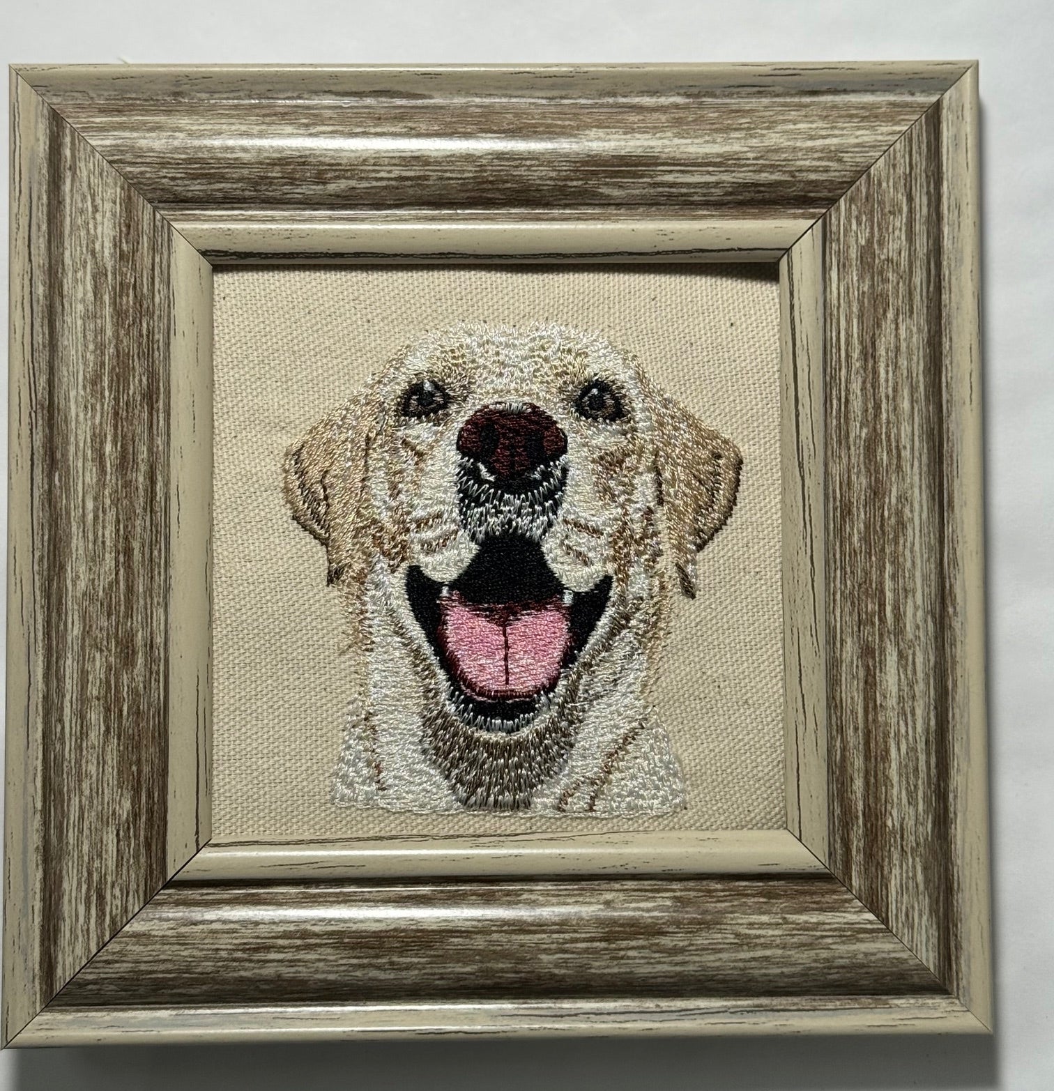 Labrador Retriever Machine Embroidered Framed Art | Tabletop Decor