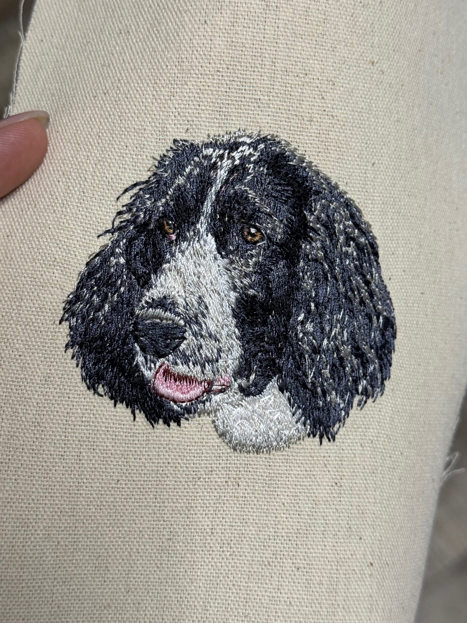 Springer Spaniel Machine Embroidered Art | Framed Dog Breed Décor