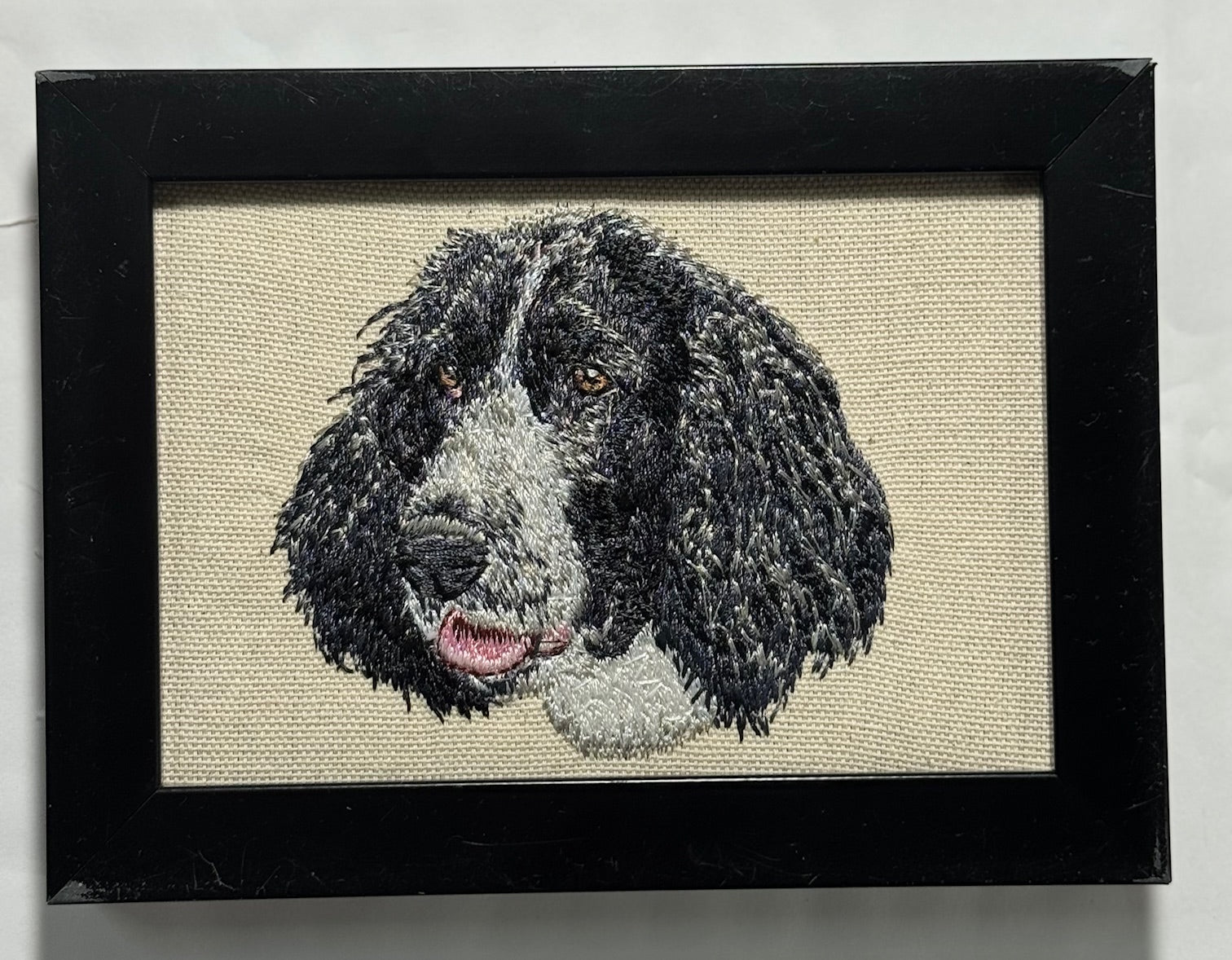 Springer Spaniel Machine Embroidered Art | Framed Dog Breed Décor