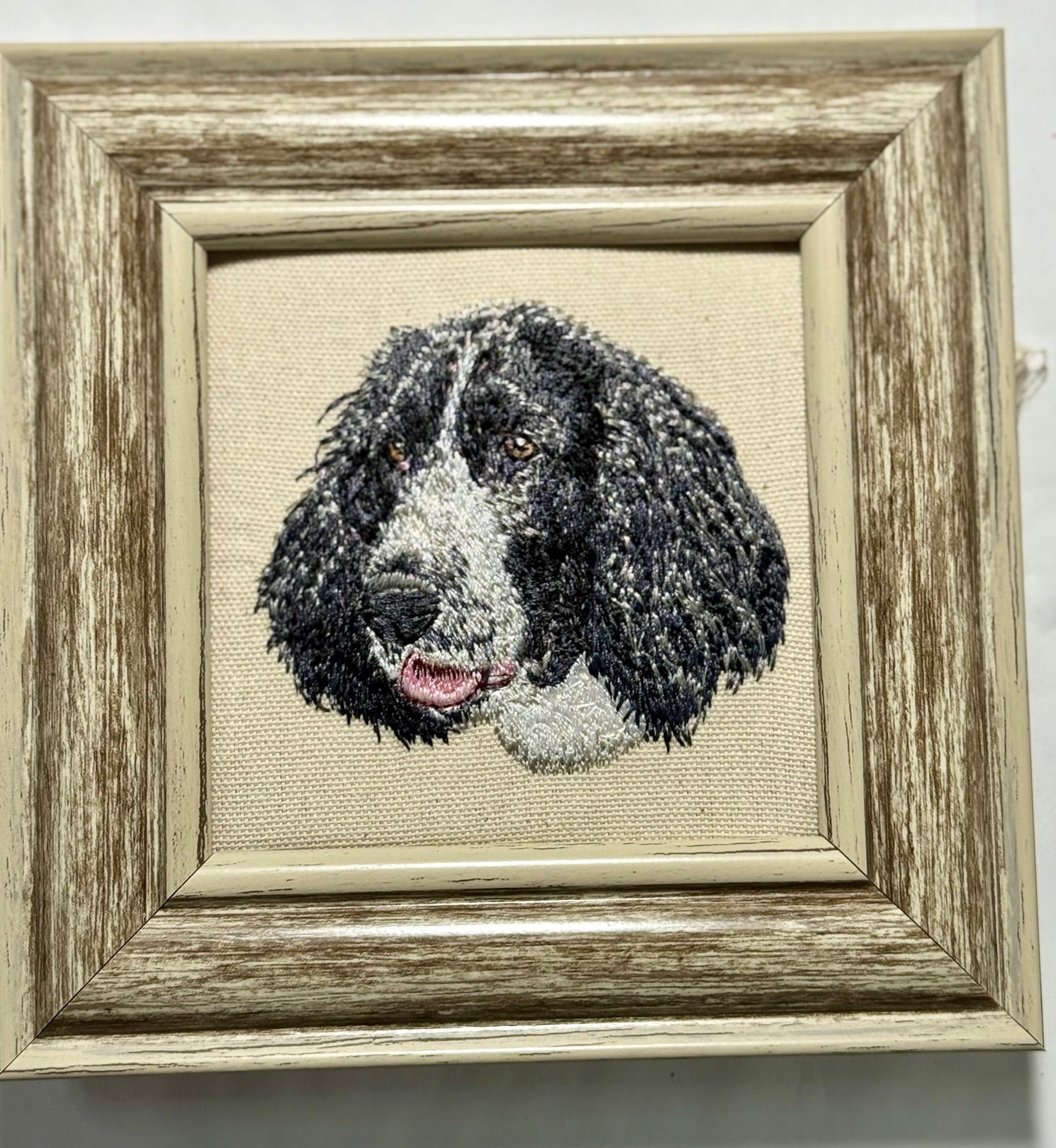 Springer Spaniel Machine Embroidered Art | Framed Dog Breed Décor