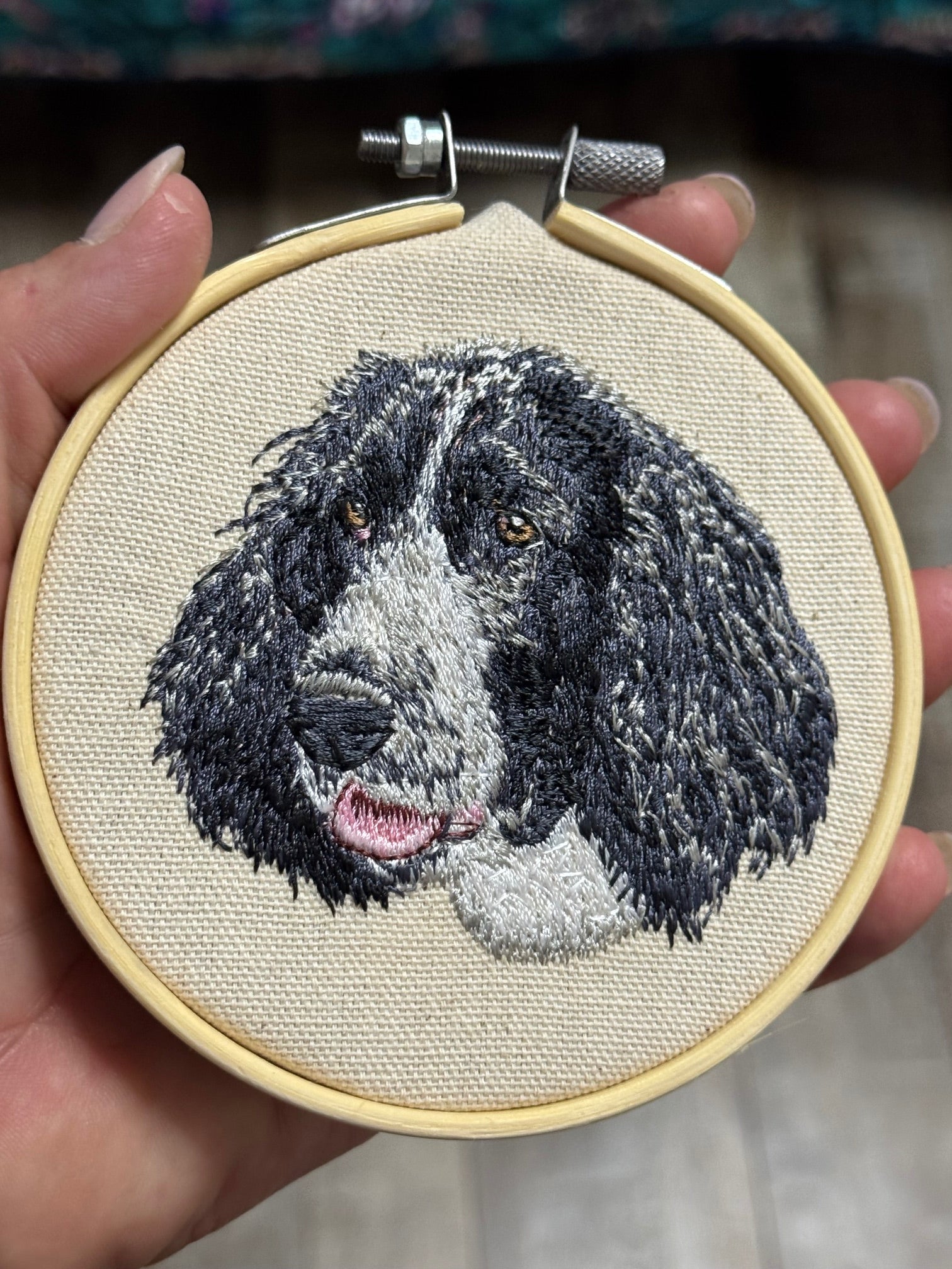 Springer Spaniel Machine Embroidered Art | Framed Dog Breed Décor
