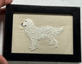 Cream Golden Retriever — Machine Embroidered Framed Art | Tabletop Decor