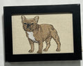 French Bulldog Machine Embroidered Framed Art | Frenchie Tabletop Decor