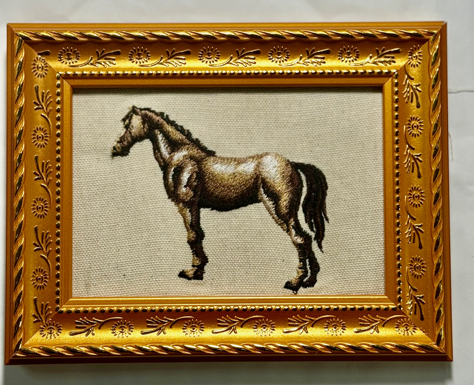 Horse Machine Embroidered Art No. 3 | Framed Breed Décor