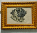 Pug Machine Embroidered Framed Art No. 2 | Tabletop Decor