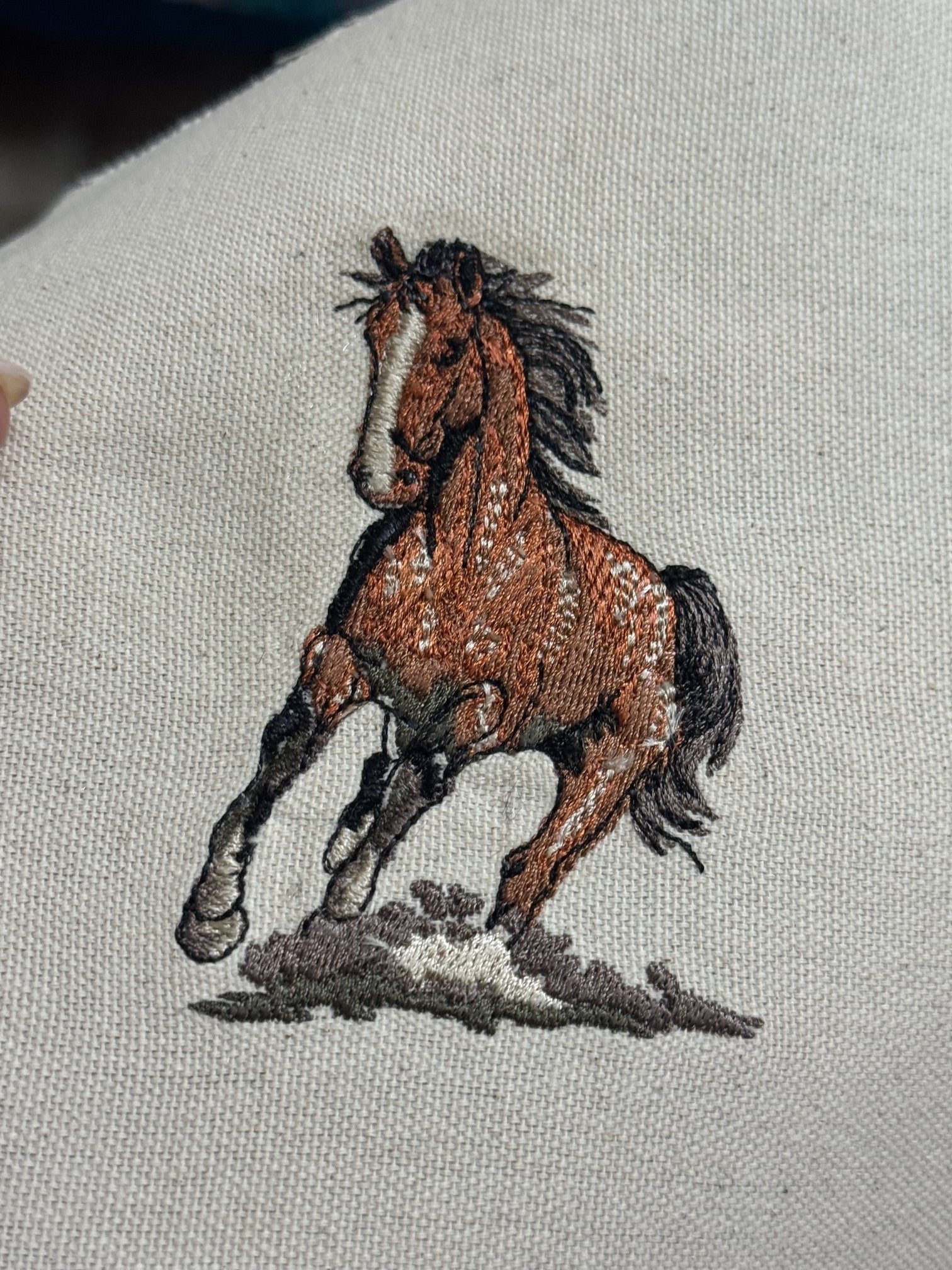 Horse Machine Embroidered Art No. 2 | Framed Breed Décor