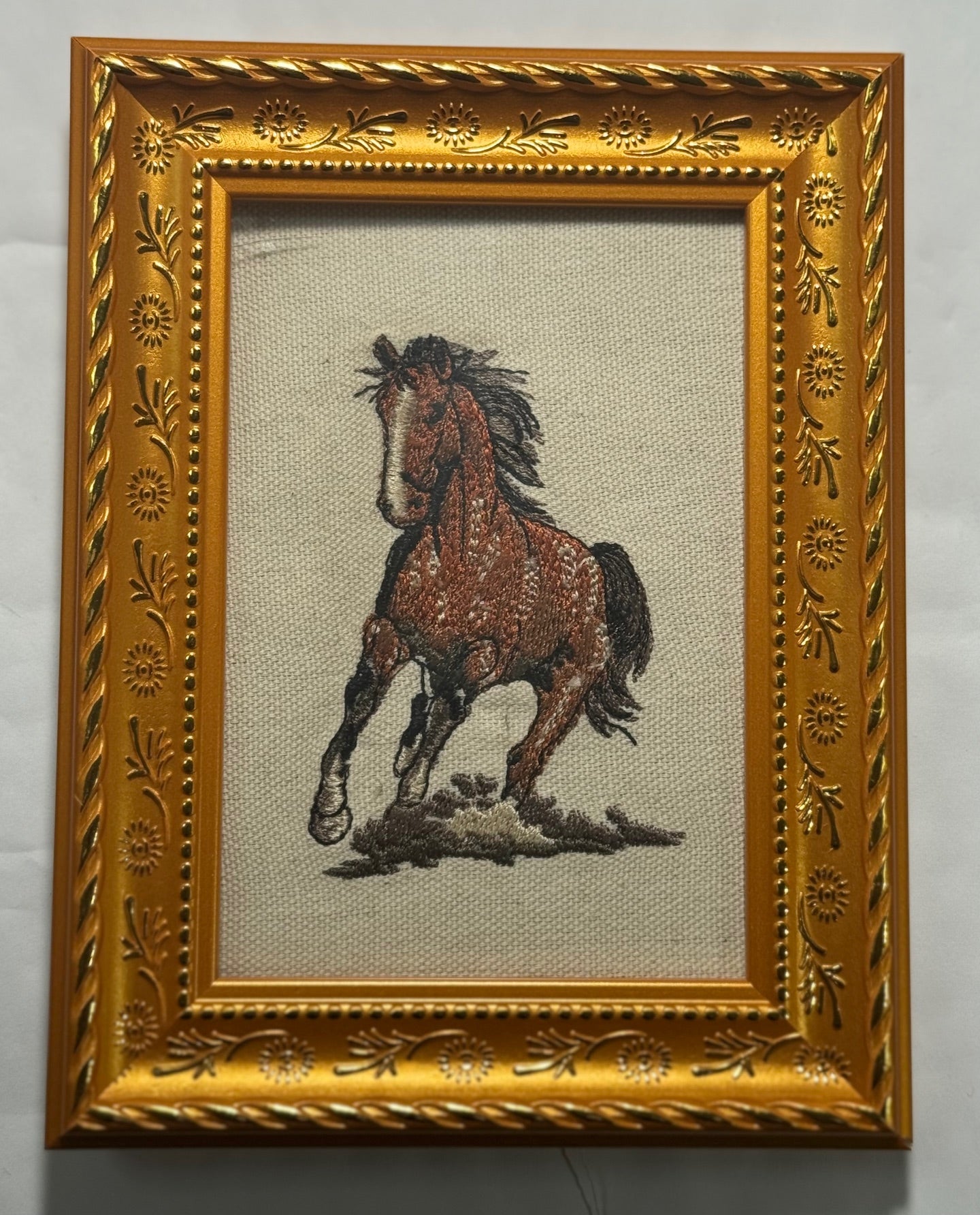 Horse Machine Embroidered Art No. 2 | Framed Breed Décor