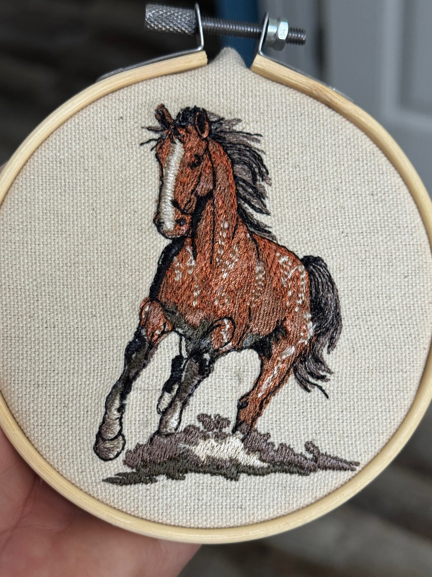 Horse Machine Embroidered Art No. 2 | Framed Breed Décor