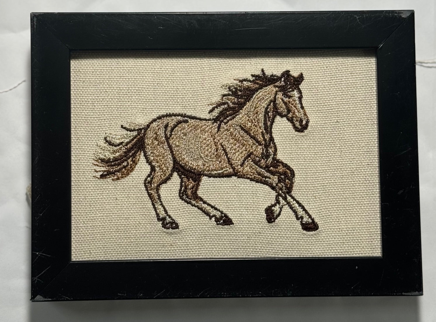 Horse Machine Embroidered Art | Framed Breed Décor