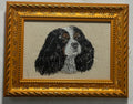 Cavalier King Charles Spaniel Machine Embroidered Framed Art No. 2 | Tabletop Decor