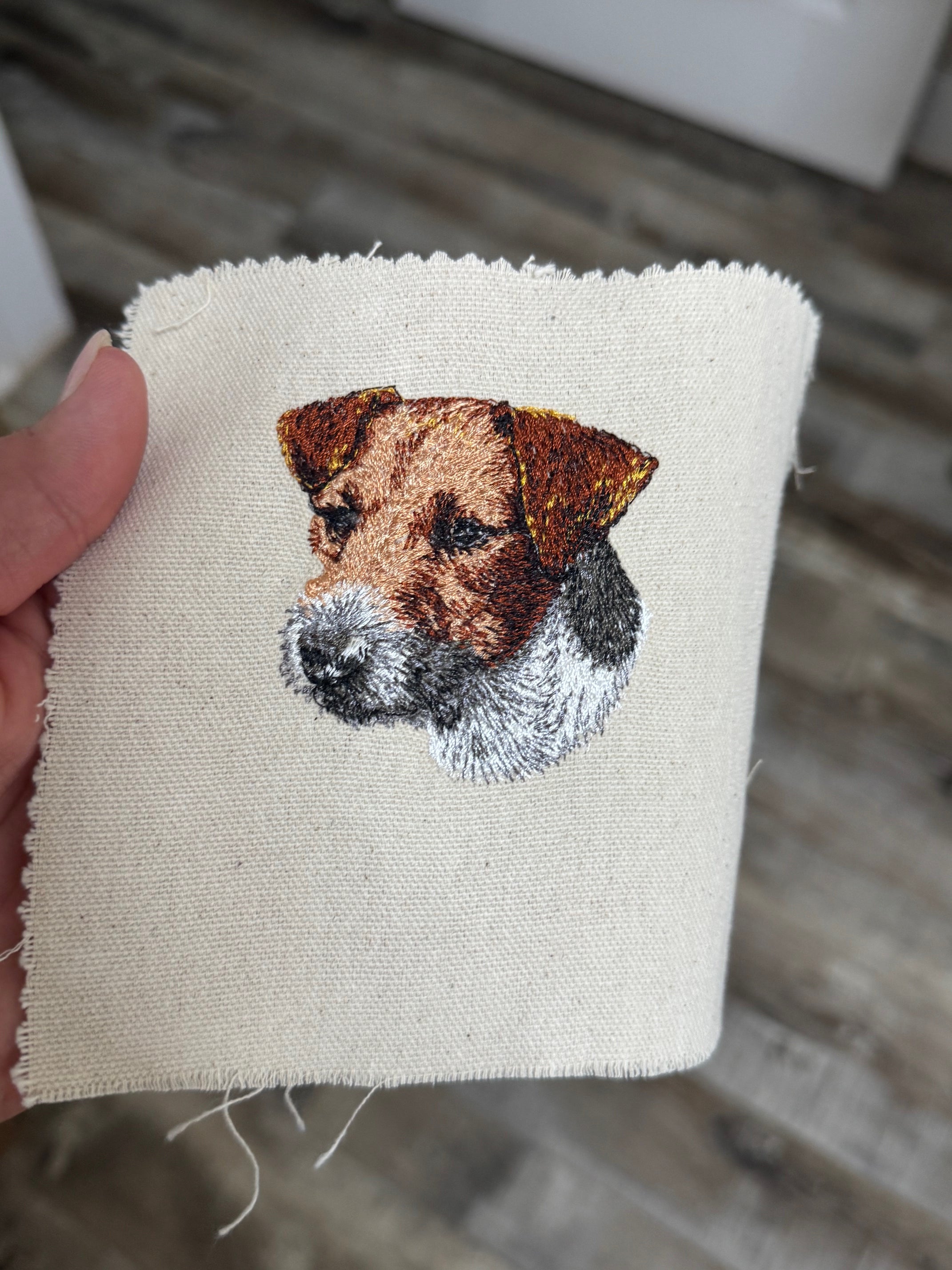 Jack Russell Terrier Machine Embroidered Framed Art No. 1 | Tabletop Decor