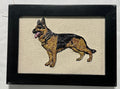 German Shepherd Machine Embroidered Framed Art | Tabletop Decor