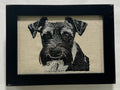 Miniature Schnauzer Machine Embroidered Framed Art | Tabletop Decor