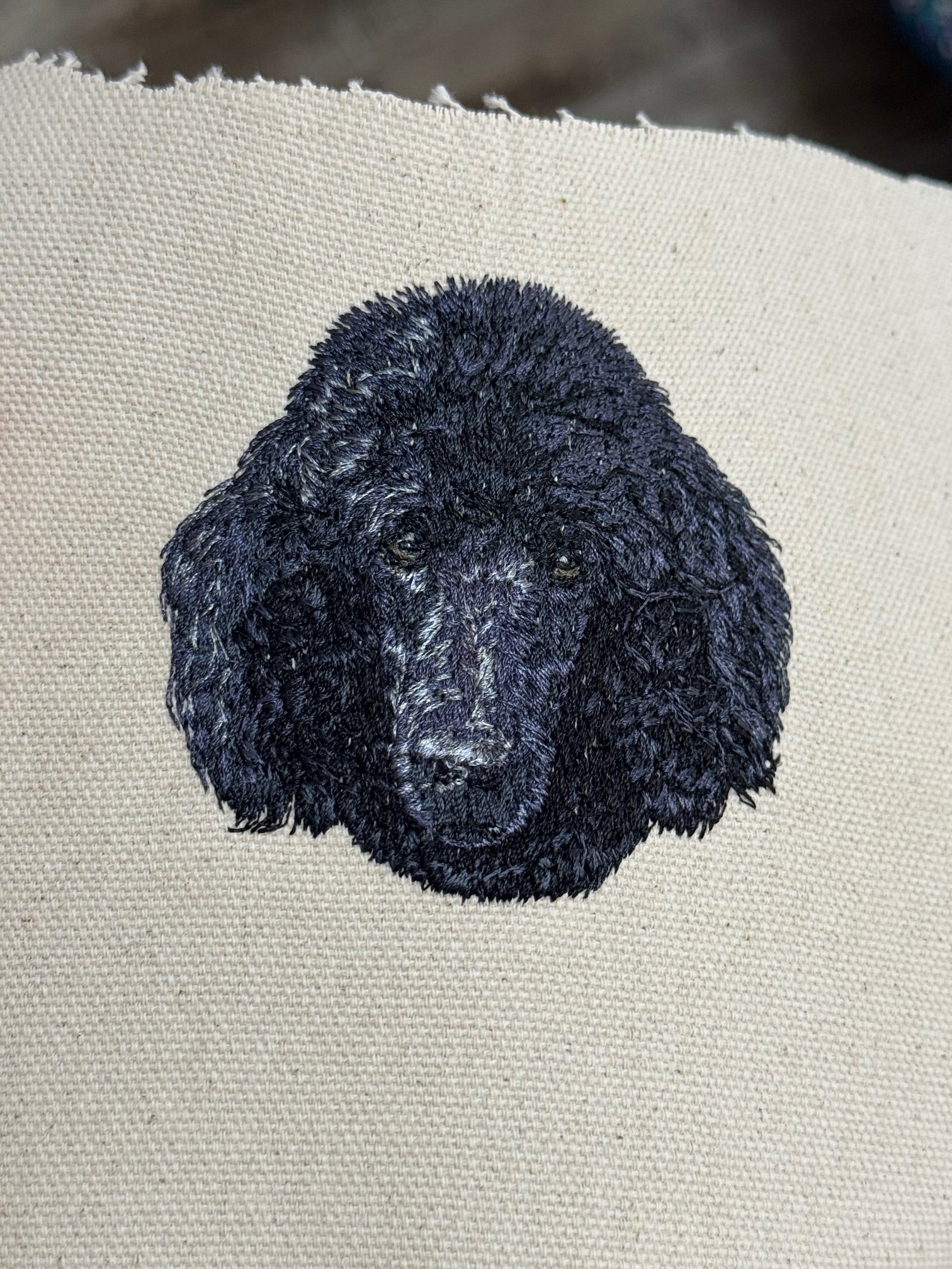 Poodle Machine Embroidered Framed Art | Tabletop Decor