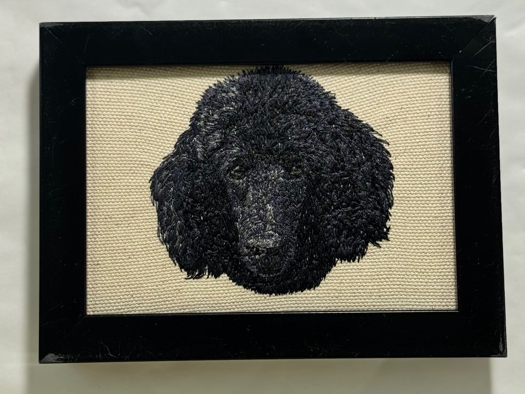 Poodle Machine Embroidered Framed Art | Tabletop Decor