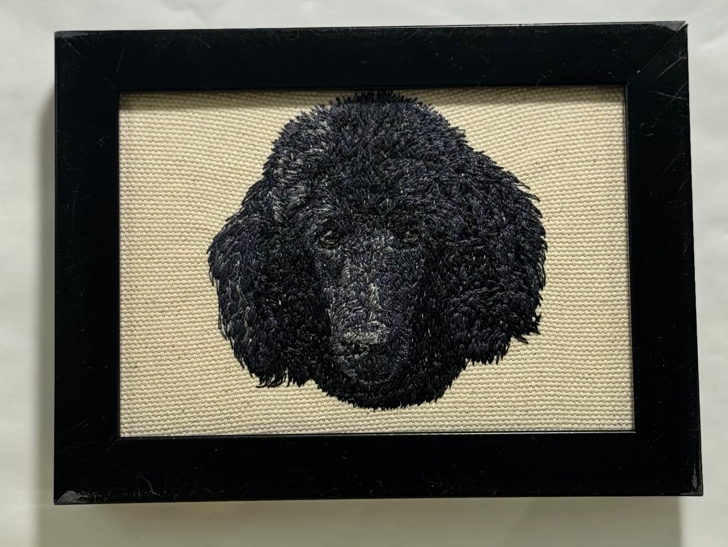 Poodle Machine Embroidered Framed Art | Tabletop Decor