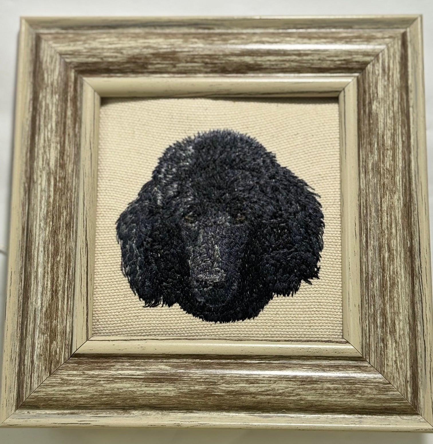 Poodle Machine Embroidered Framed Art | Tabletop Decor