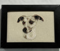 Greyhound Whippet Machine Embroidered Framed Art | Tabletop Decor