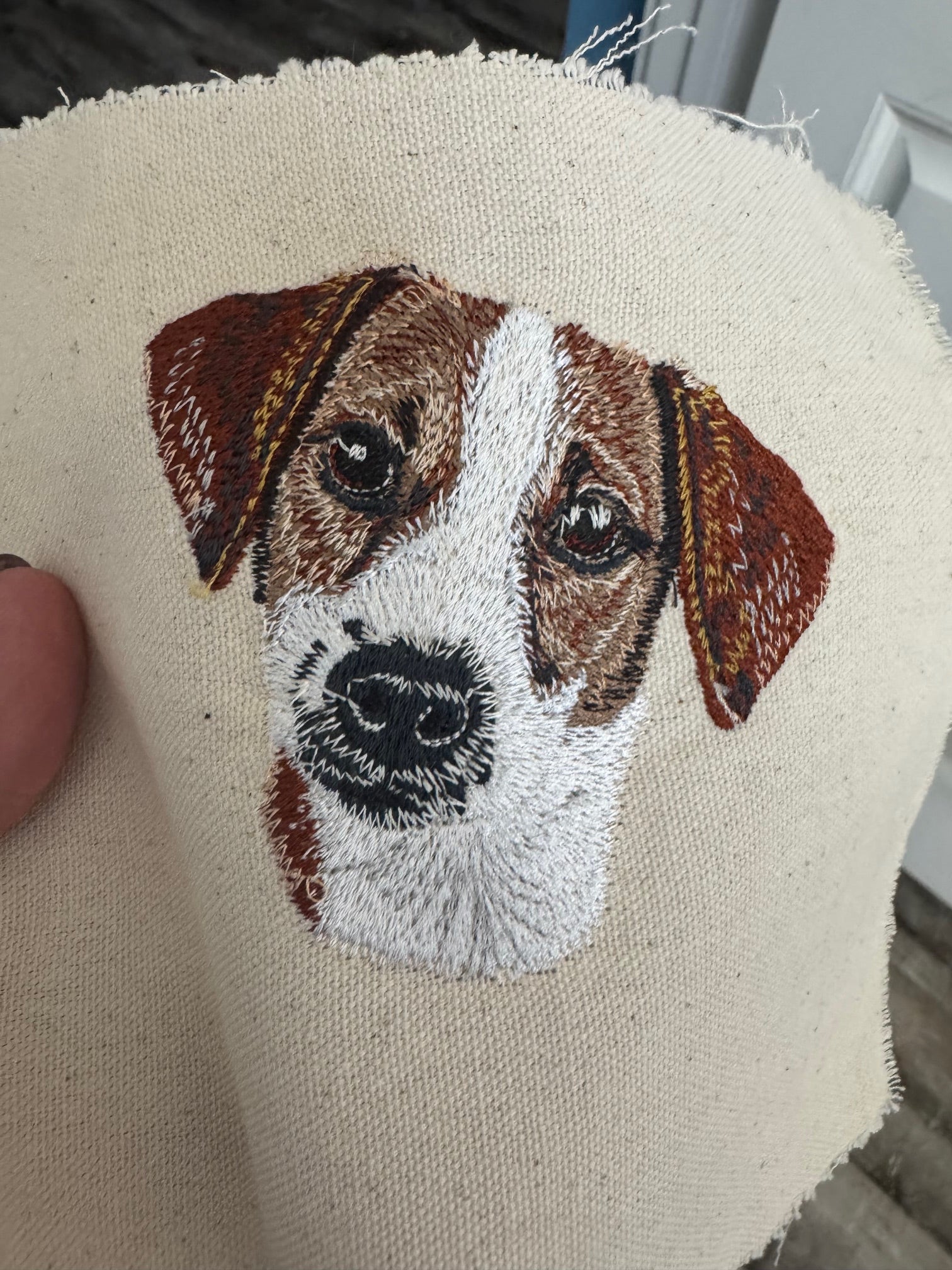 Jack Russell Terrier Machine Embroidered Framed Art No. 2 | Tabletop Decor