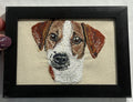 Jack Russell Terrier Machine Embroidered Framed Art No. 2 | Tabletop Decor