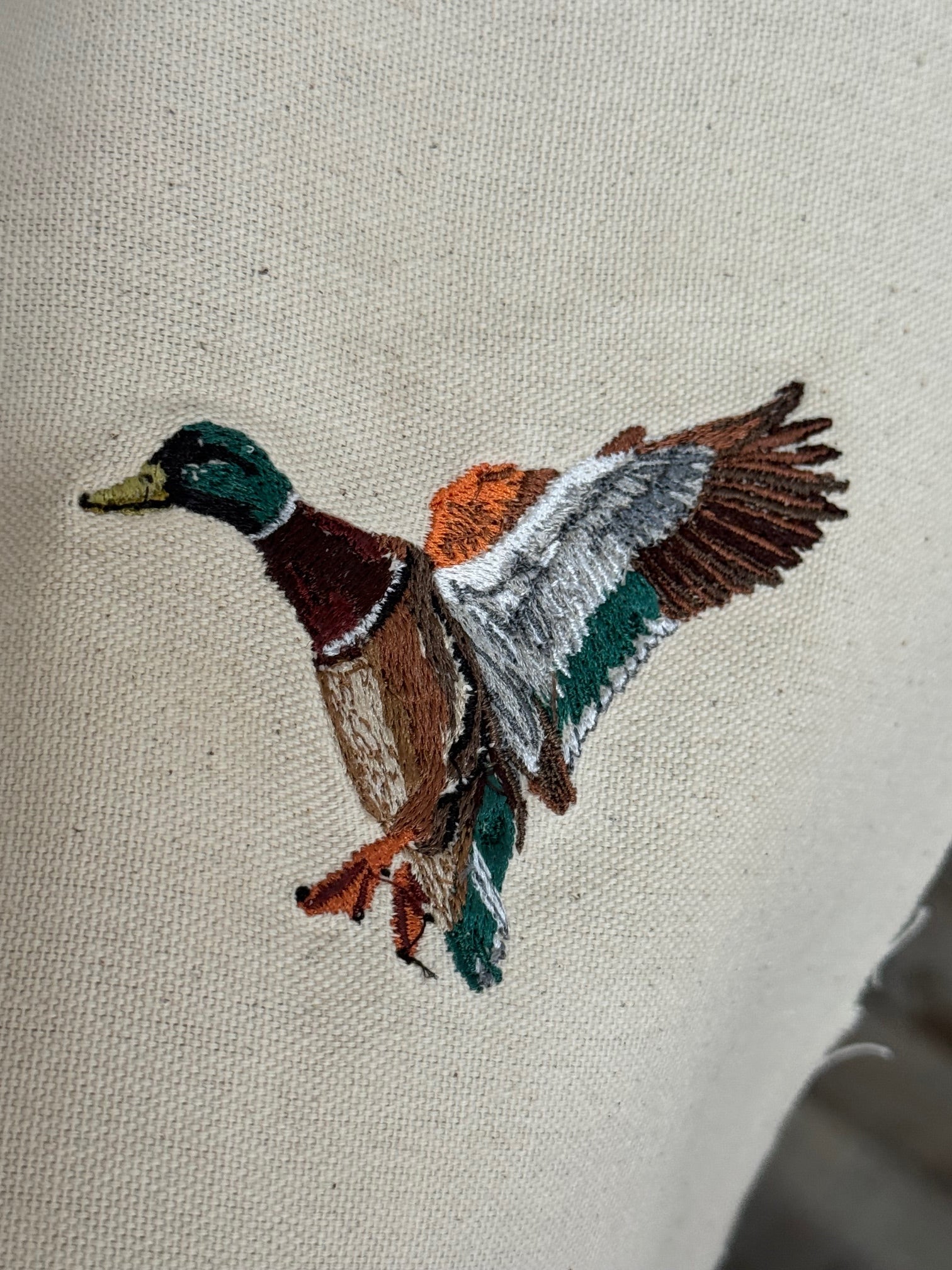 Mallard Duck Machine Embroidered Framed Art | Tabletop Decor