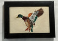 Mallard Duck Machine Embroidered Framed Art | Tabletop Decor