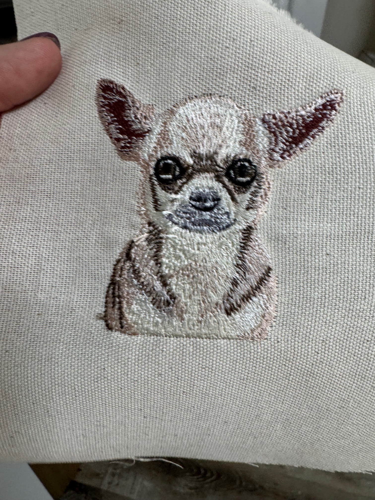 Chihuahua Machine Embroidered Art | Framed Dog Breed Décor