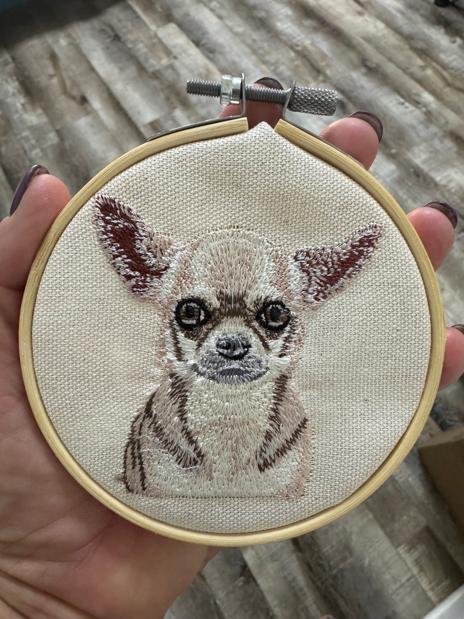 Chihuahua Machine Embroidered Art | Framed Dog Breed Décor