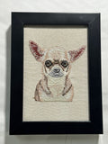 Chihuahua Machine Embroidered Art | Framed Dog Breed Décor