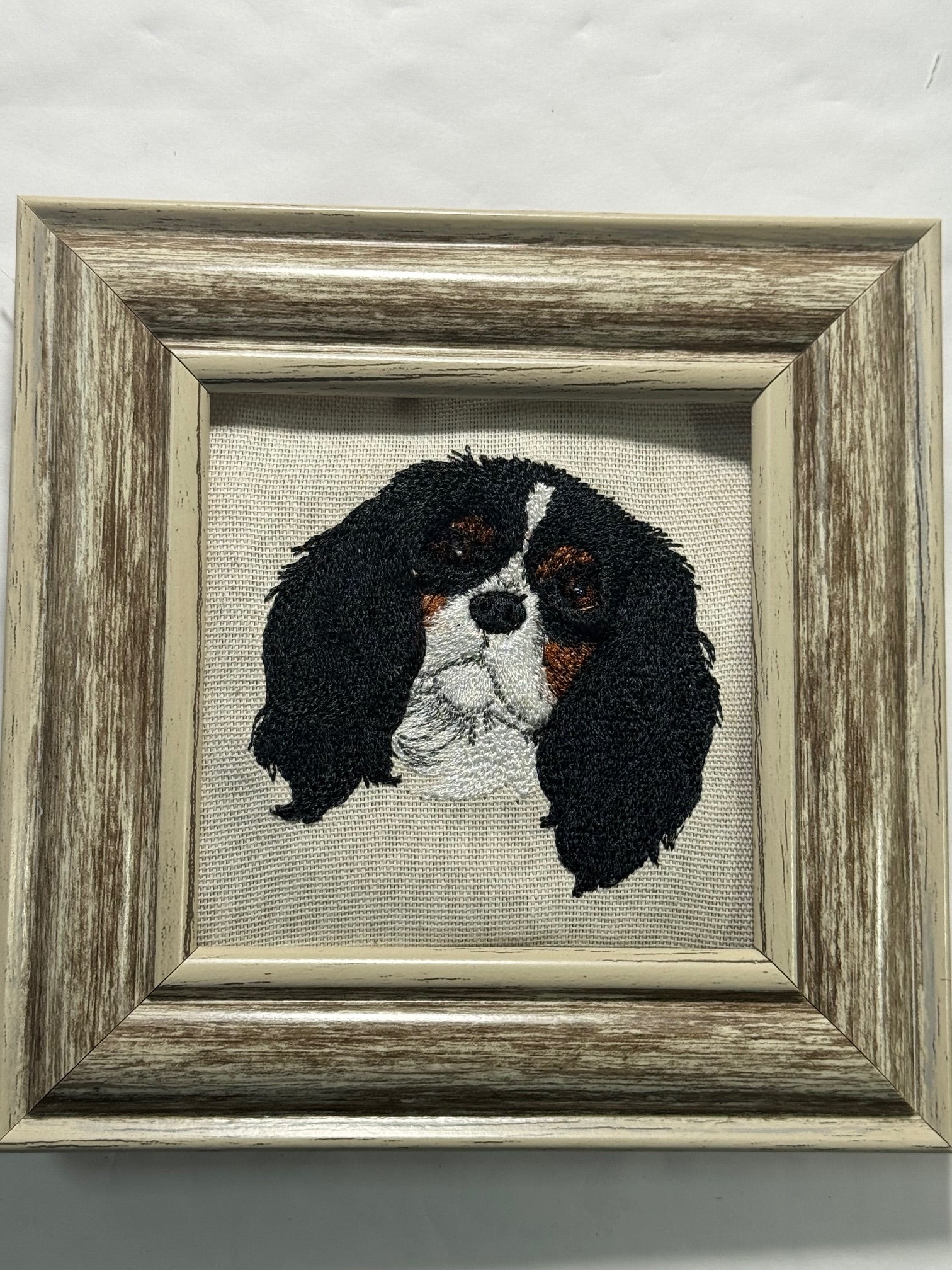 Cavalier King Charles Spaniel — Machine Embroidered Framed Art | Tabletop Decor