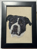 Old English Bulldog Machine Embroidered Framed Art No. 2 | Tabletop Decor