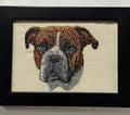 Old English Bulldog Machine Embroidered Framed Art | Tabletop Decor