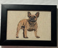 French Bulldog Machine Embroidered Framed Art No. 2 | Tabletop Decor
