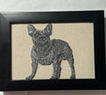 French Bulldog Machine Embroidered Framed Art | Tabletop Decor