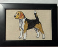 Beagle Machine Embroidered Framed Art | Tabletop Decor