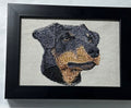 German Hunting Dog Machine Embroidered Framed Art | Tabletop Decor