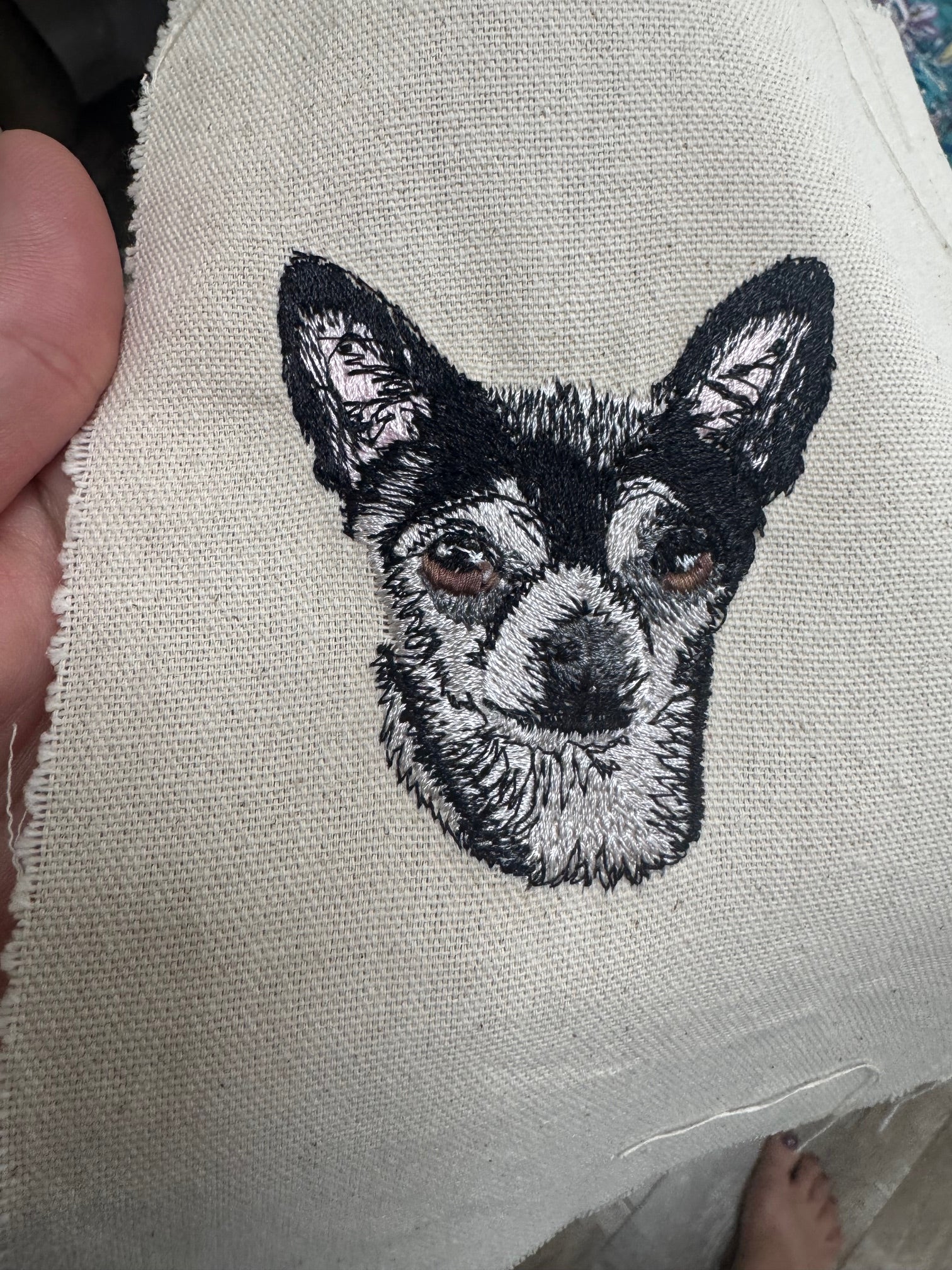 Chihuahua Machine Embroidered Framed Art No. 2 | Tabletop Decor