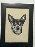 Chihuahua Machine Embroidered Framed Art No. 2 | Tabletop Decor