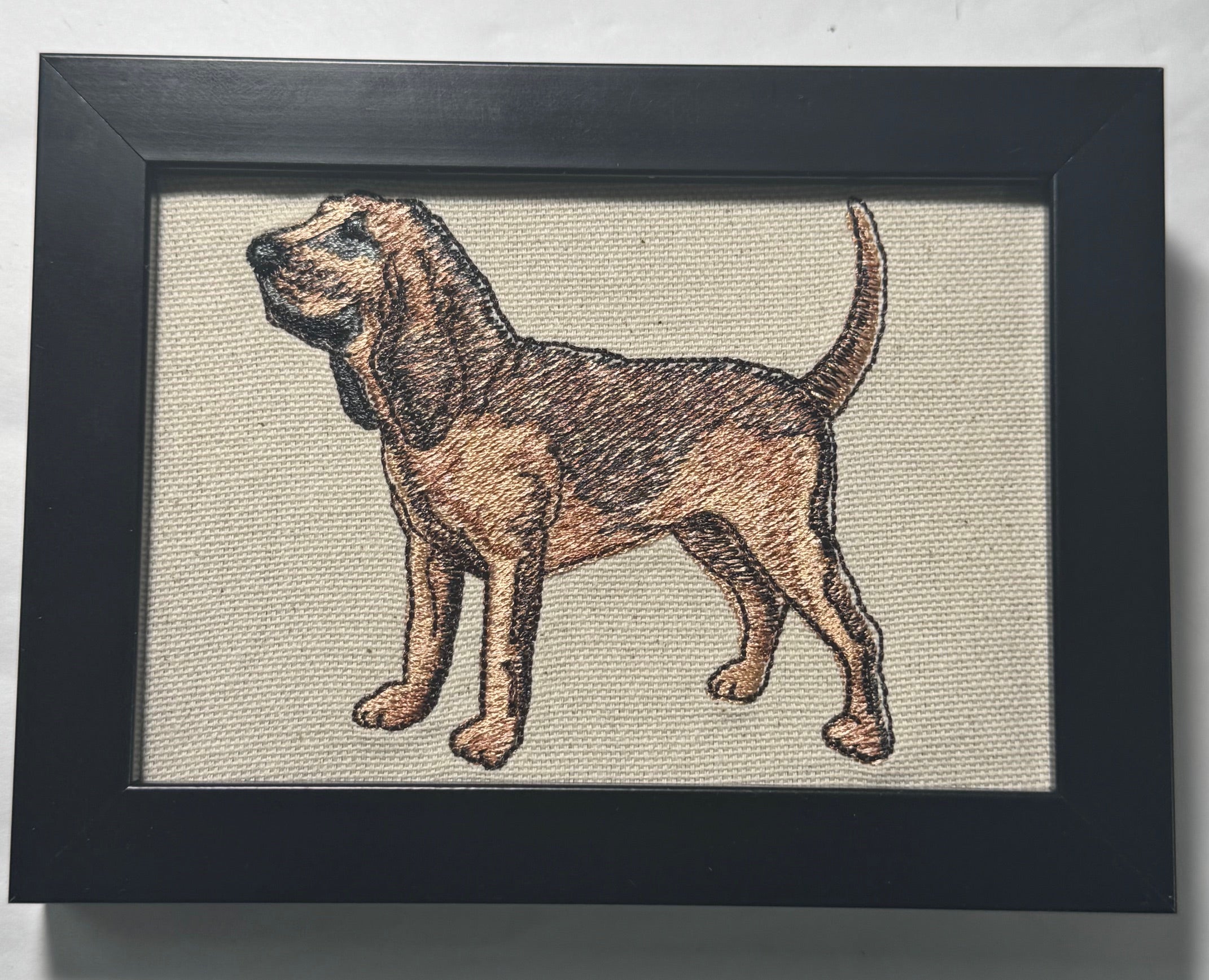 Bloodhound Machine Embroidered Framed Art No. 2 | Tabletop Decor