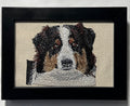 Bernese Mountain Dog Machine Embroidered Framed Art | Tabletop Decor for Home or Office