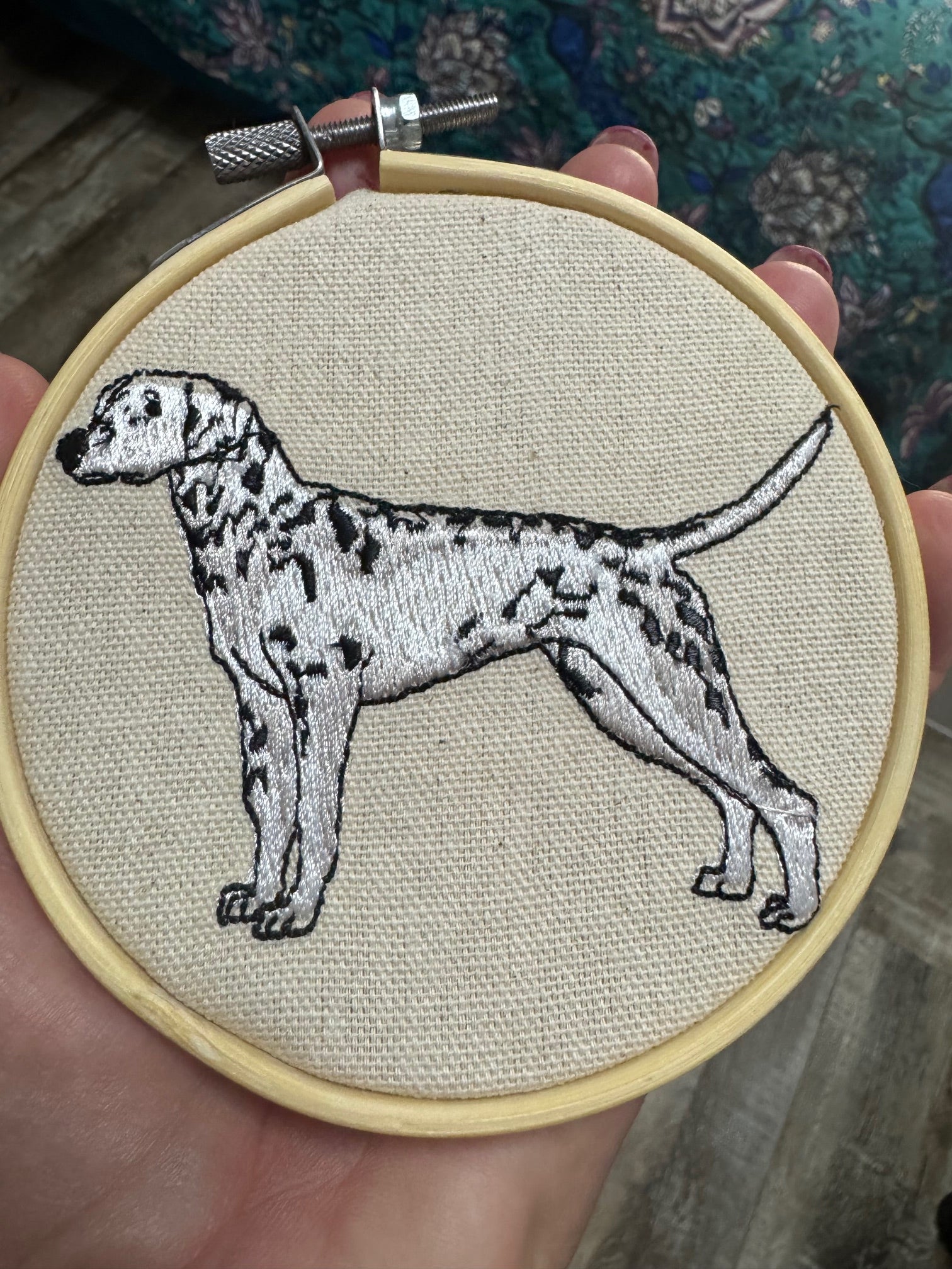 Dalmatian — Machine Embroidered Framed Art | Tabletop Decor