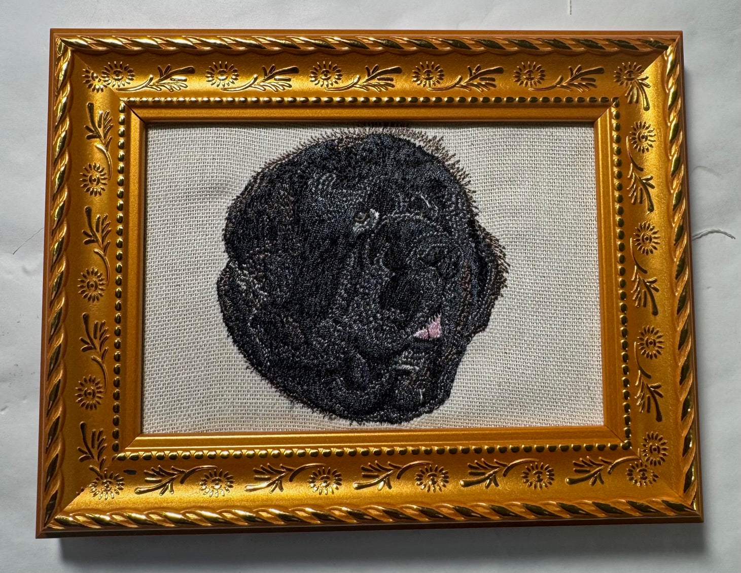 Bullmastiff Machine Embroidered Framed Art | Tabletop Decor for Home or Office