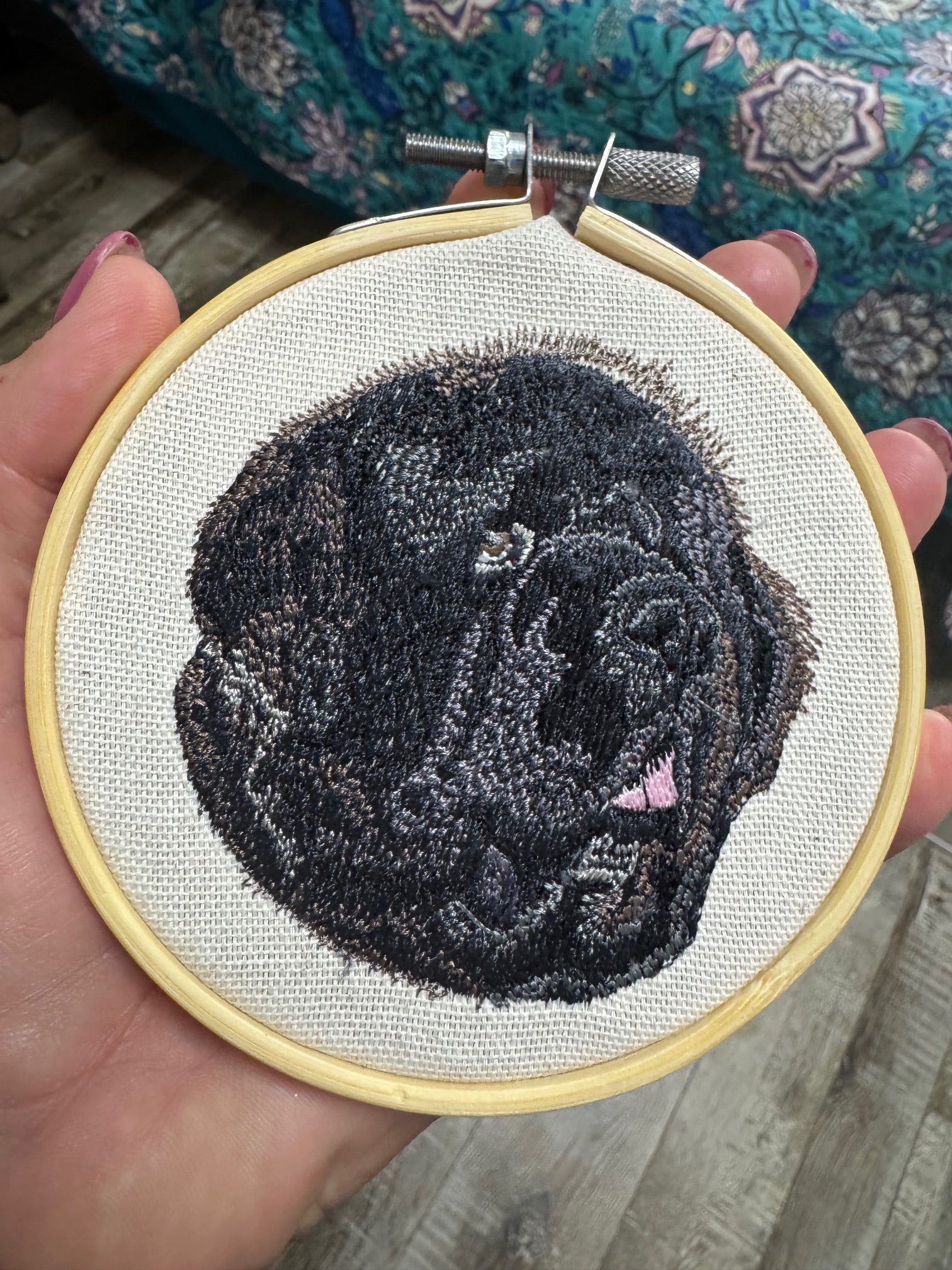 Bullmastiff Machine Embroidered Framed Art | Tabletop Decor for Home or Office