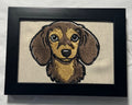 Dachshund Machine Embroidered Framed Art | Tabletop Decor for Home or Office