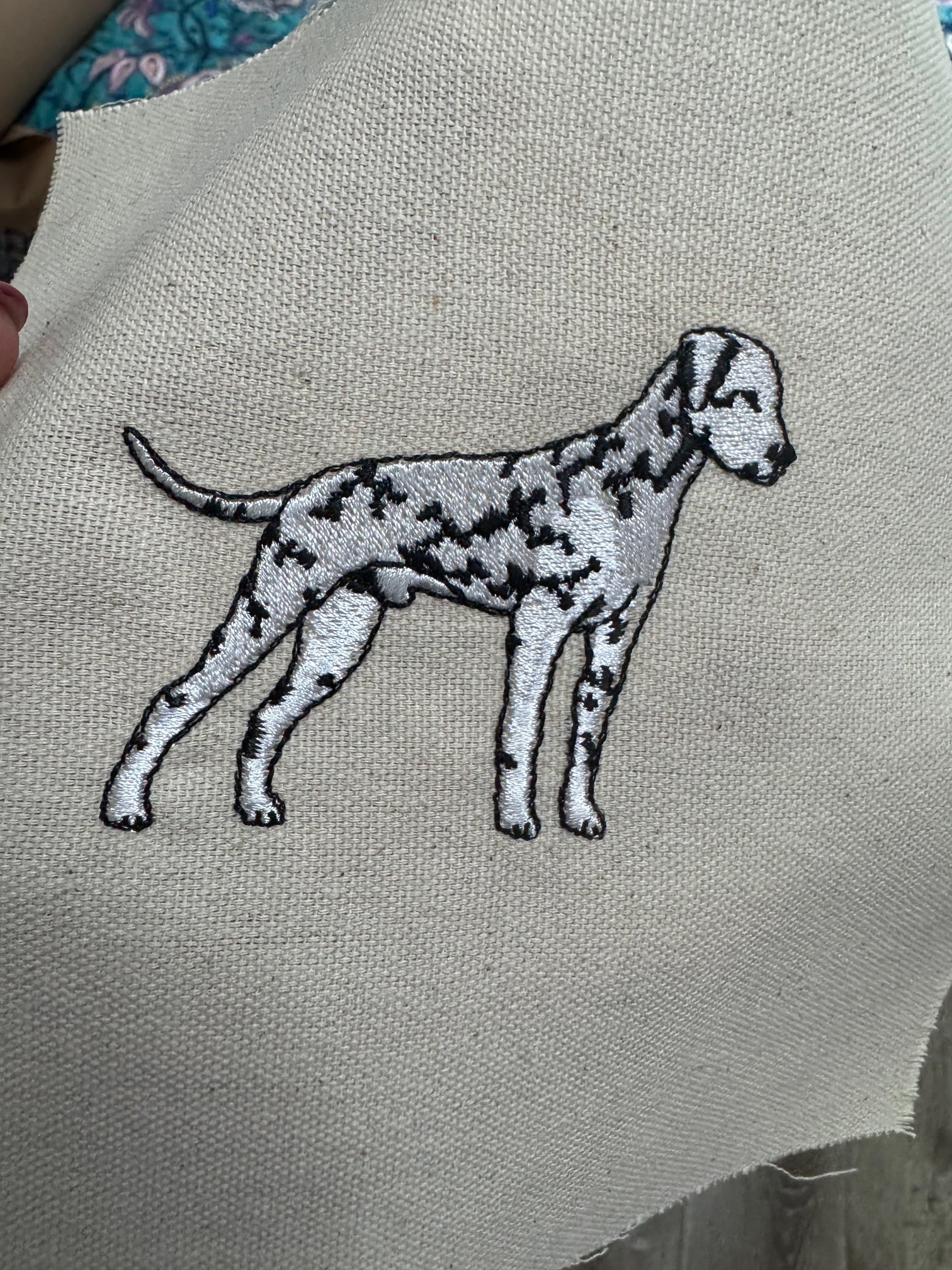 Dalmatian Machine Embroidered Framed Art | Tabletop Decor for Home or Office