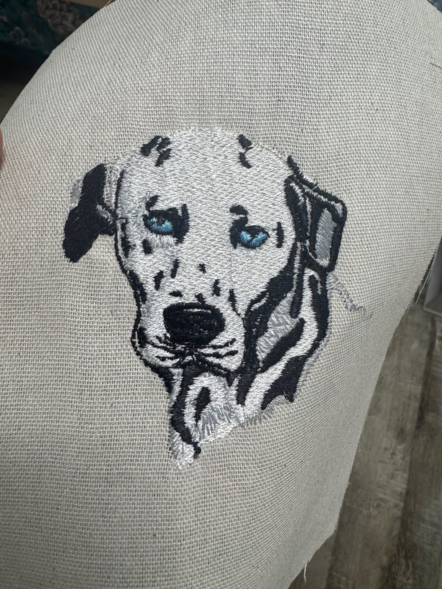 Dalmatian Machine Embroidered Framed Art | Tabletop Decor for Home or Office