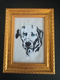 Dalmatian Machine Embroidered Framed Art | Tabletop Decor for Home or Office