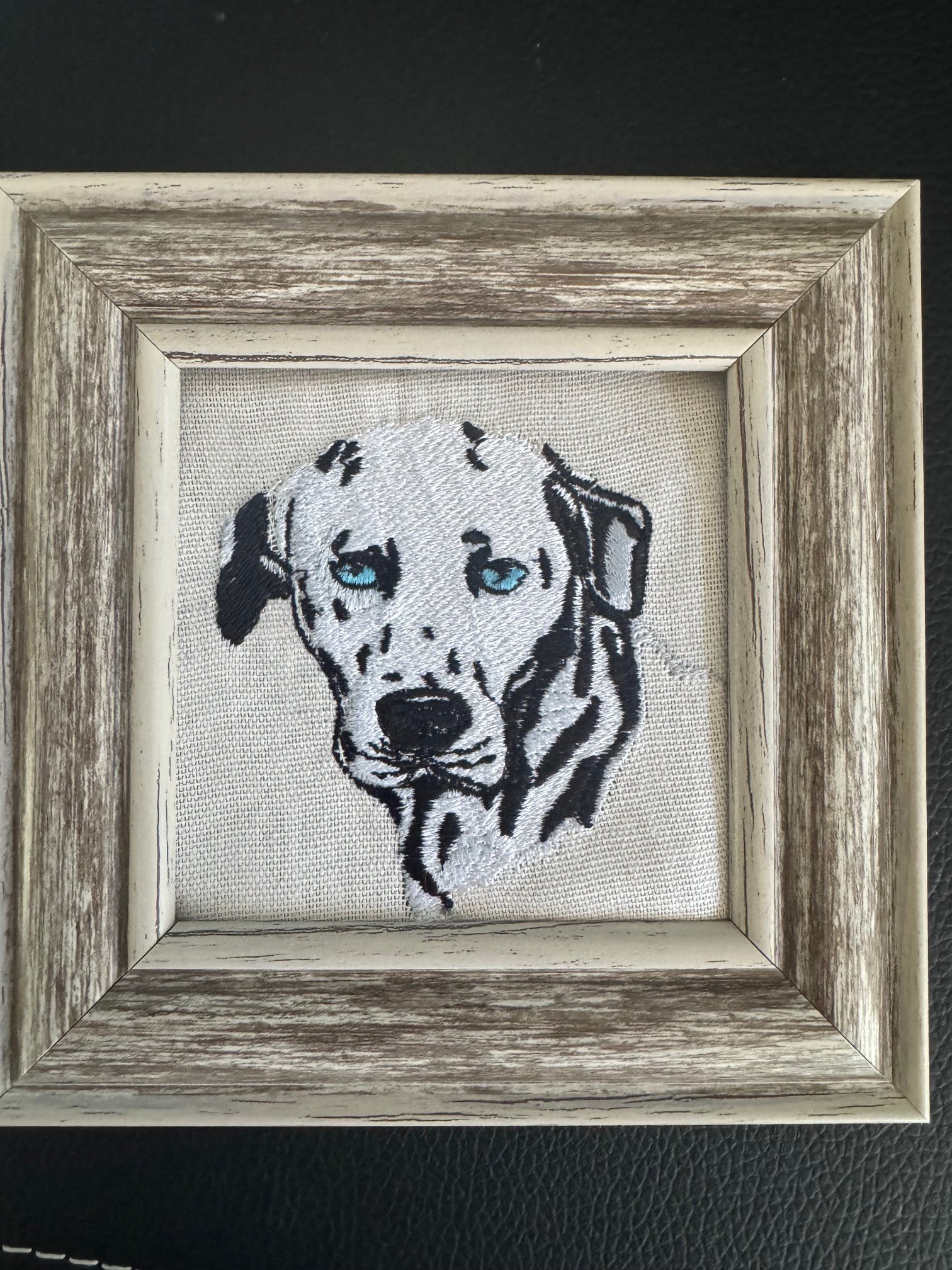 Dalmatian Machine Embroidered Framed Art | Tabletop Decor for Home or Office