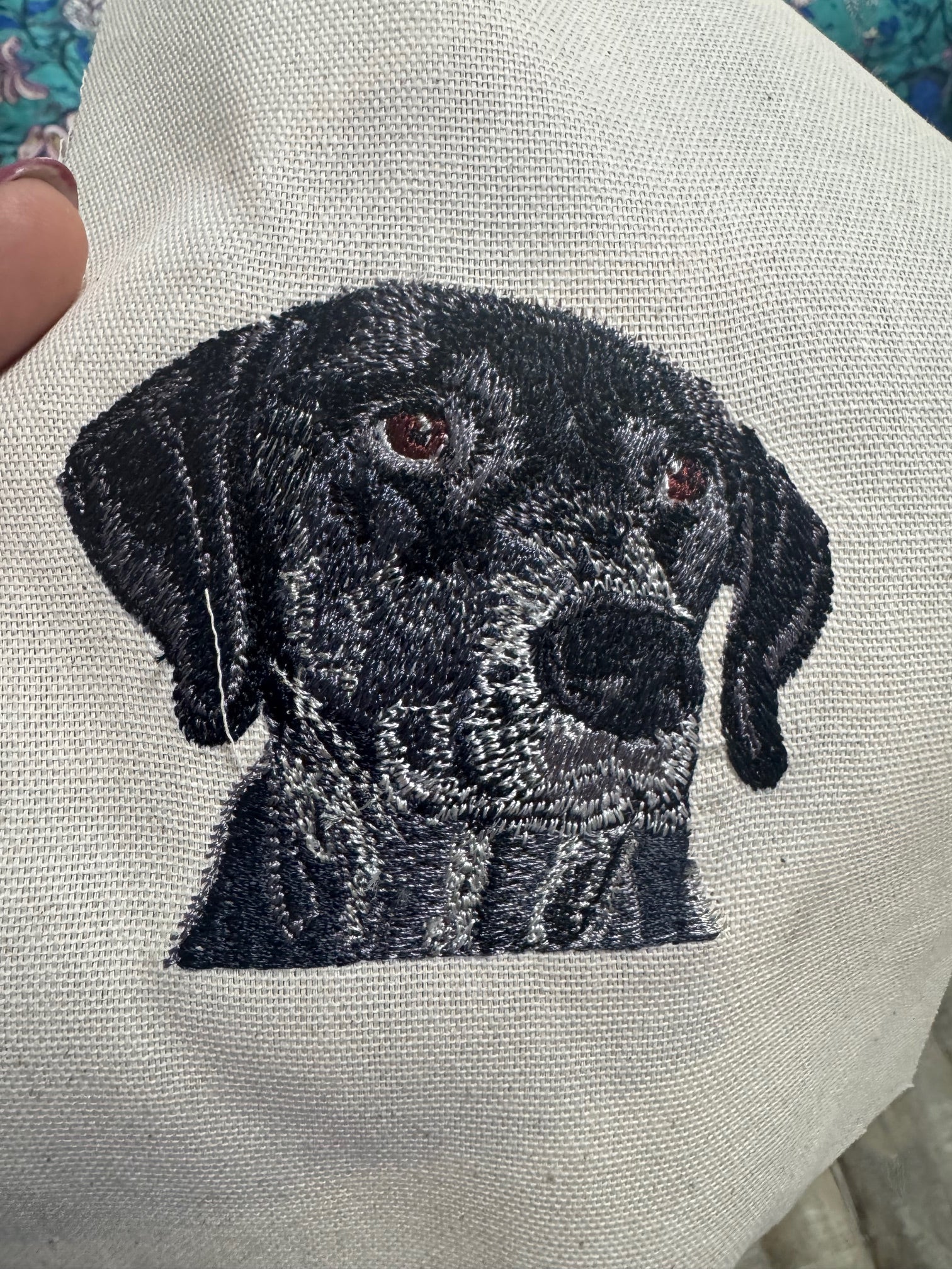 German Shorthaired Pointer Machine Embroidered Framed Art | Tabletop Decor