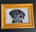 German Shorthaired Pointer Machine Embroidered Framed Art | Tabletop Decor